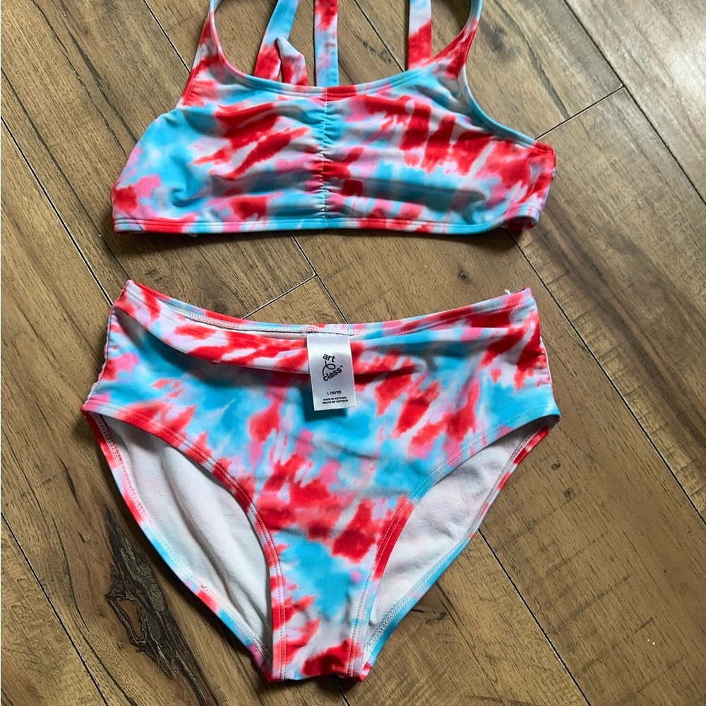Girls Tye dye swim two piece. Well loved but still in good condition
